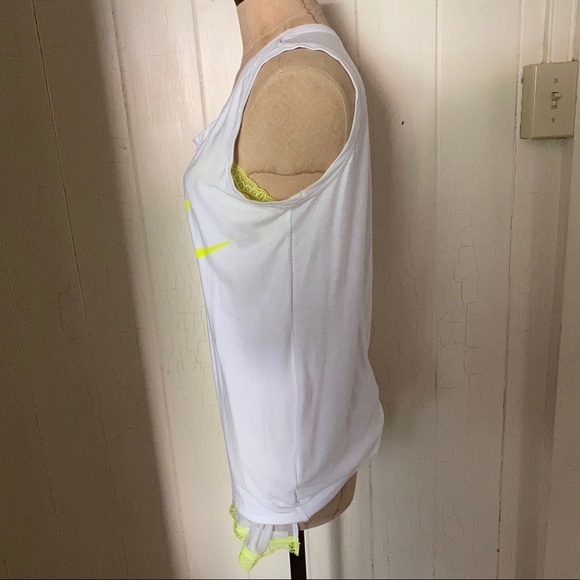 SACAI x NIKE sz S Tank Top White Volt Lace NIKELAB - Picture 4 of 14